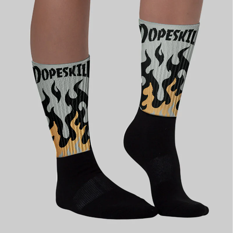 1906R ‘White Gold’ DopeSkill Sublimated Socks FIRE Graphic - Image 2