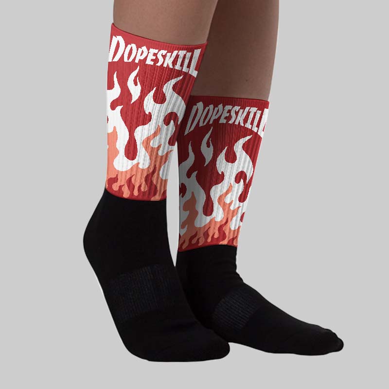 Air Cinnabar 1s DopeSkill Sublimated Sock FIRE Graphic - Image 2