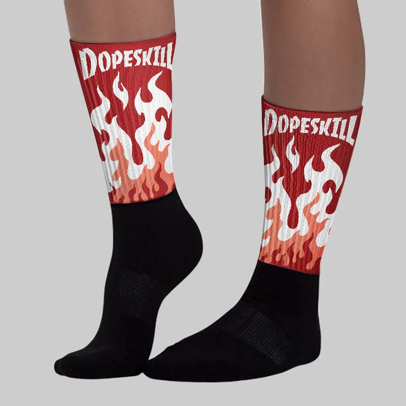 Air Cinnabar 1s DopeSkill Sublimated Sock FIRE Graphic - Image 3