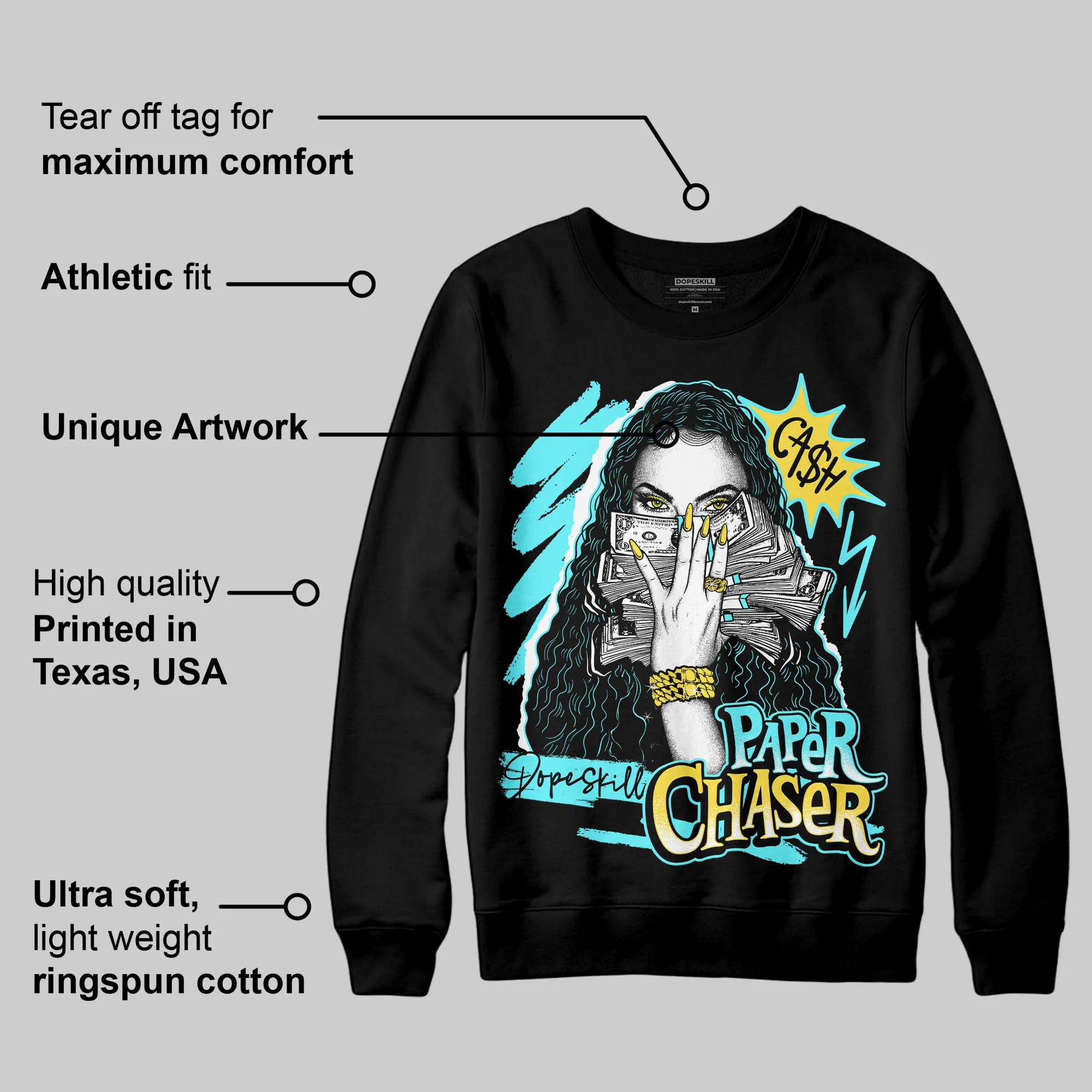 Aqua 5s DopeSkill Sweatshirt NPC Graphic - Image 3