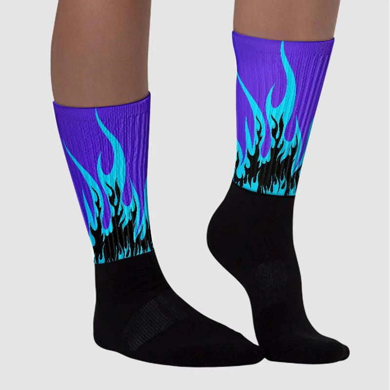 Aqua 6s DopeSkill Sublimated Socks FIRE Graphic - Image 3