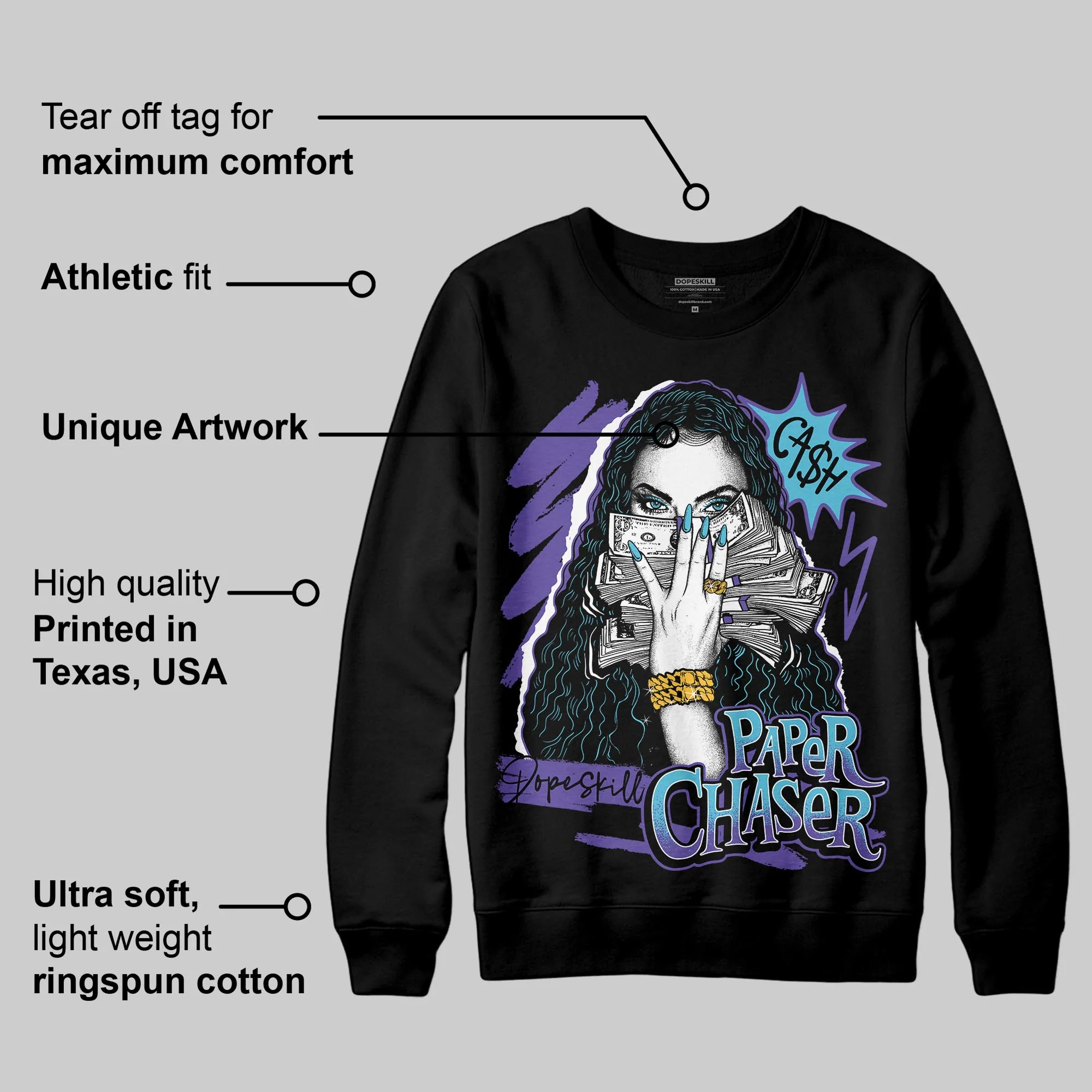 Aqua 8s DopeSkill Sweatshirt NPC Graphic - Image 3