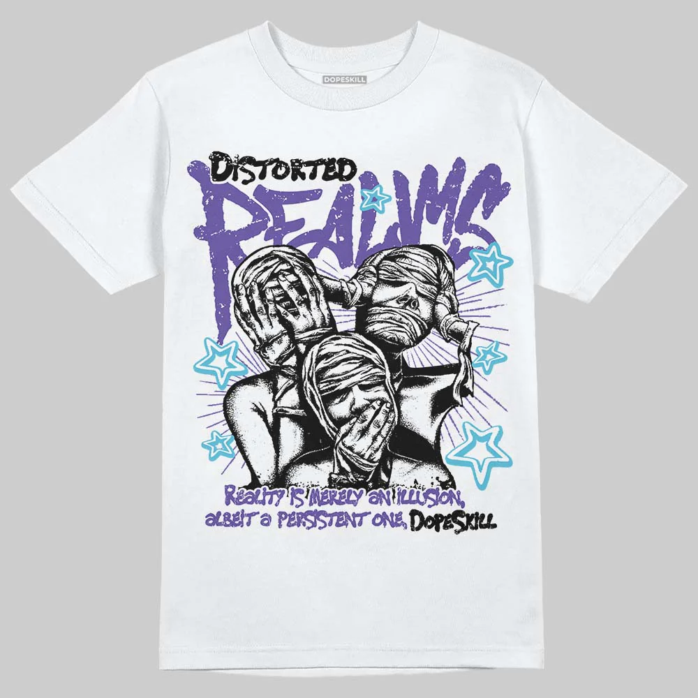 Aqua 8s DopeSkill T-Shirt Distorted Realms Graphic - Image 2