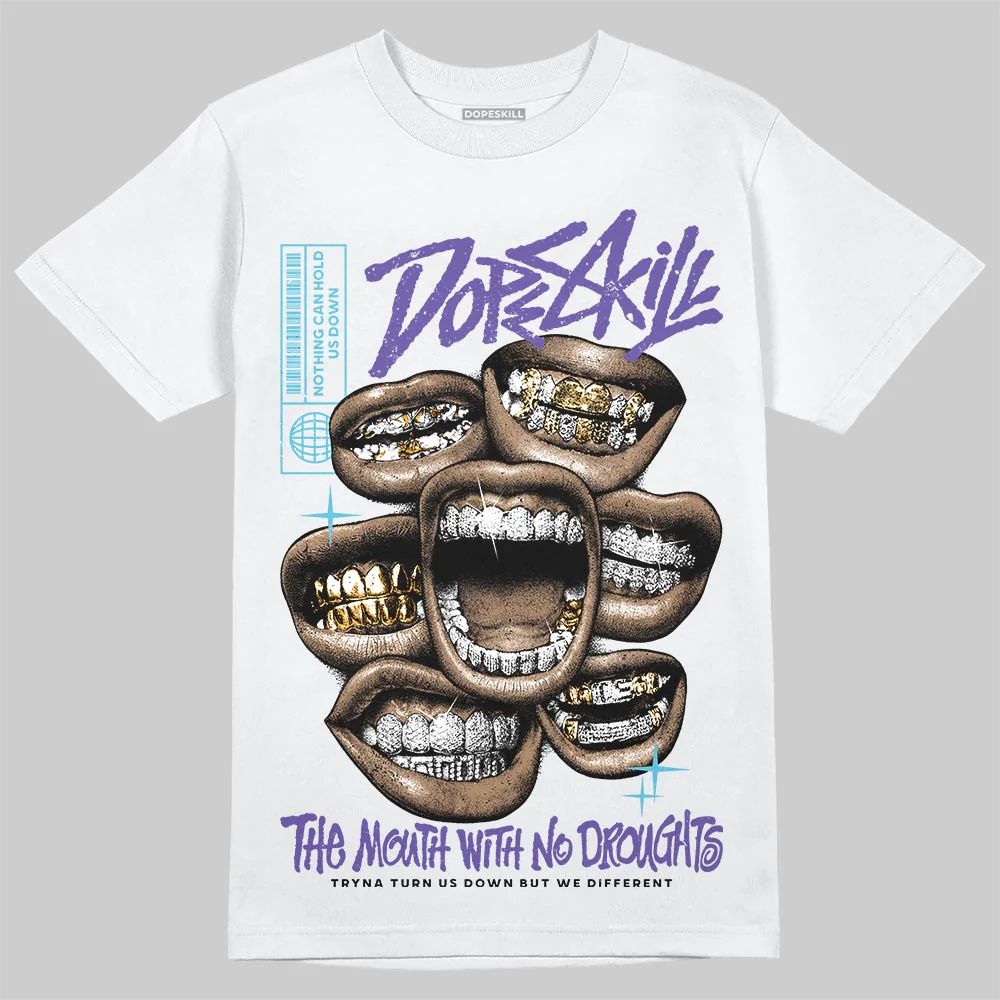 Aqua 8s DopeSkill T-Shirt The Mouth With No Droughts Graphic - Image 2