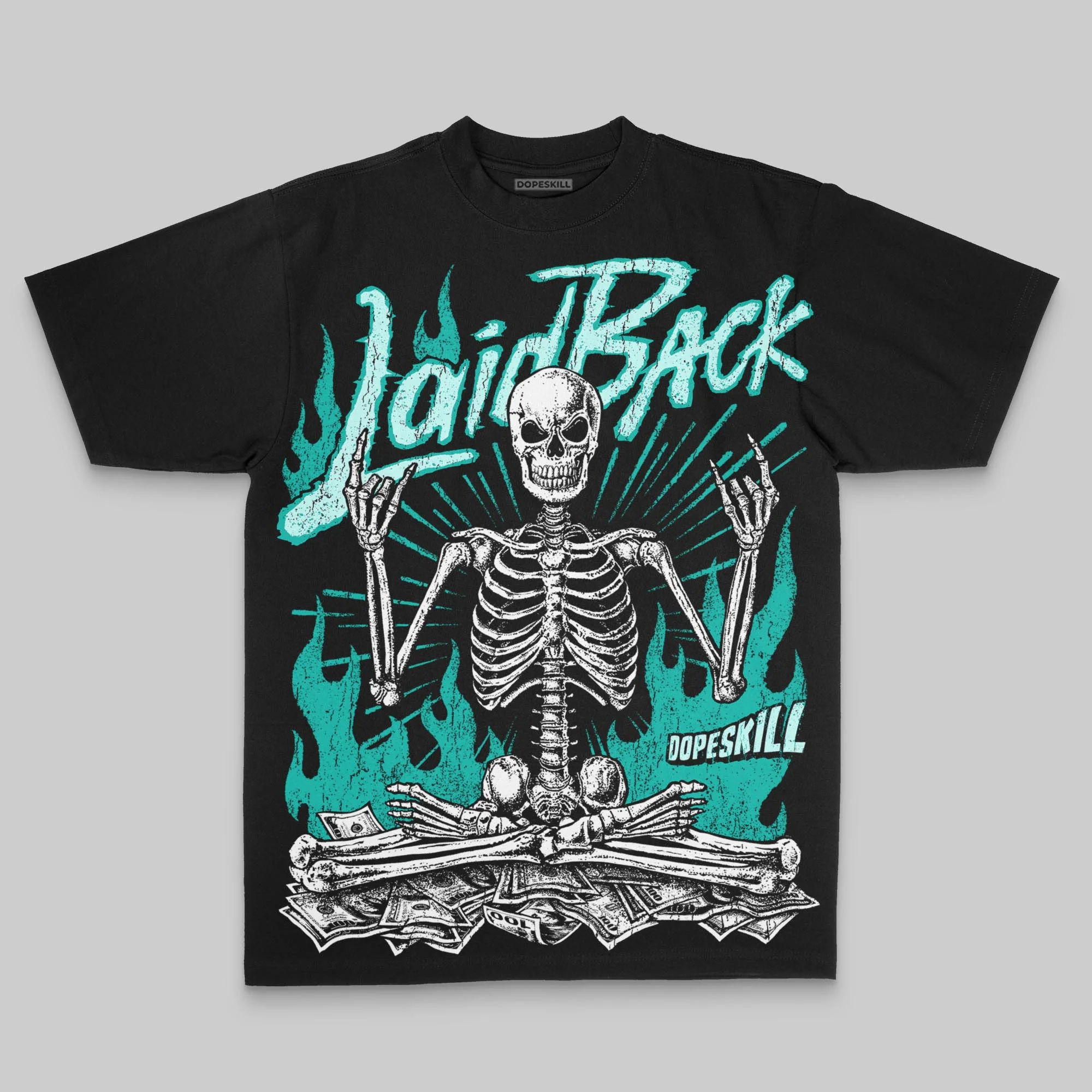 Aqua Oversize Print Laid Back DopeSkill Graphic T-shirt - Image 2