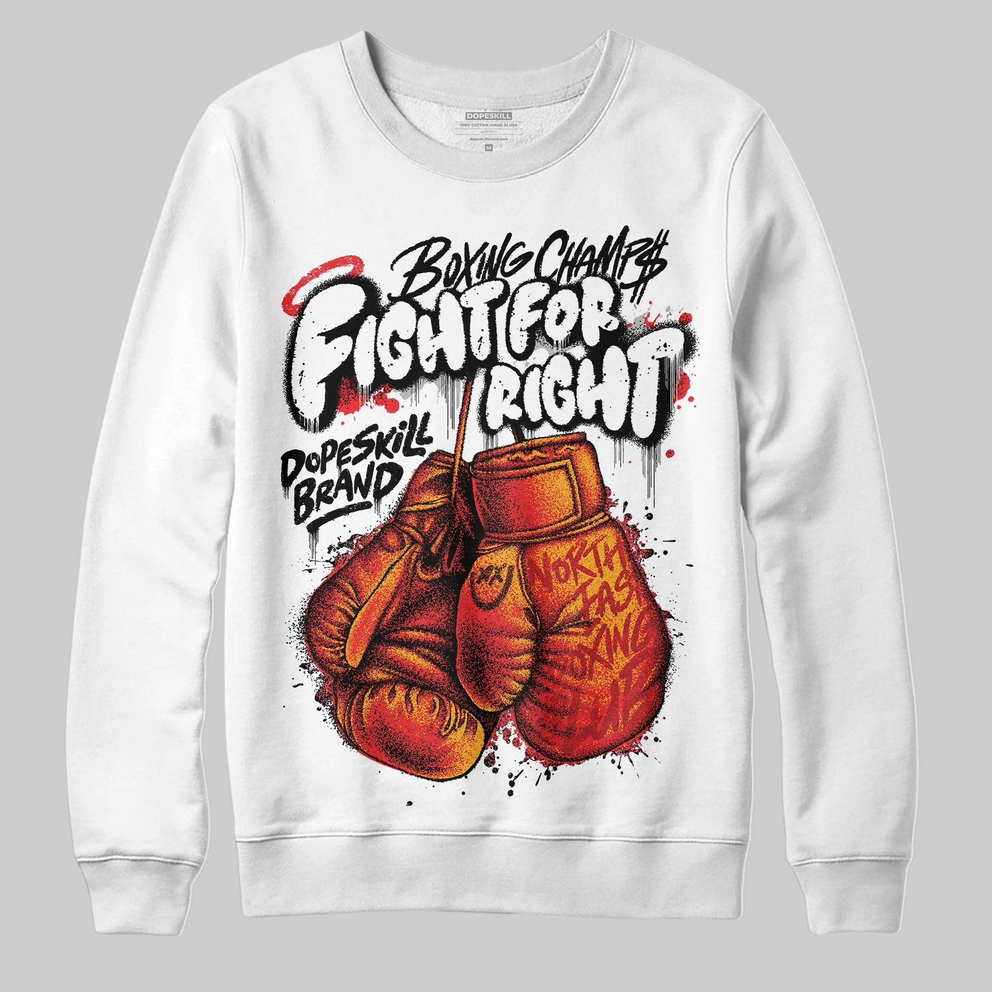 Black and White Collection DopeSkill Sweatshirt Fight For Right Graphic - Image 2