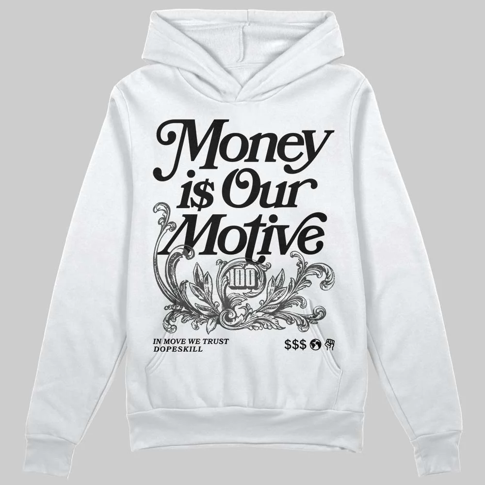 Black Cat 4s DopeSkill Hoodie Sweatshirt Money Is Our Motive Typo Graphic - Image 2