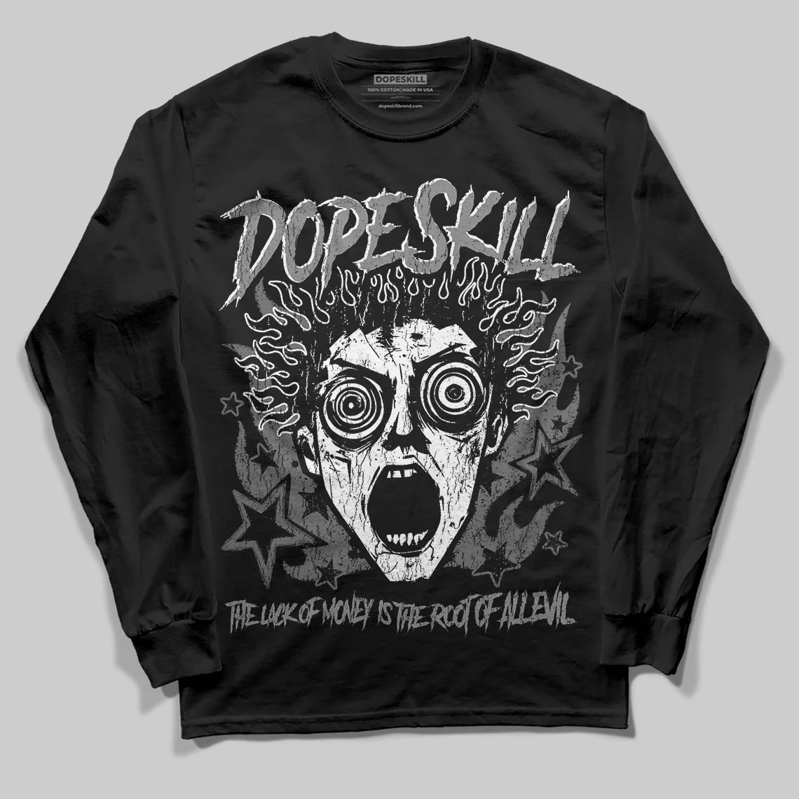Black Cat 4s DopeSkill Long Sleeve T-Shirt Root of Evil Graphic