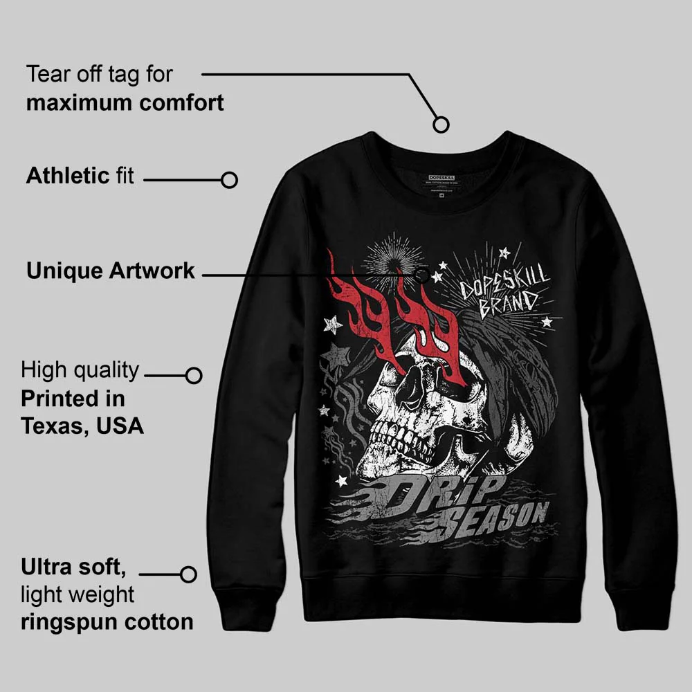 Black Cat 4s DopeSkill Sweatshirt Drip Season Graphic - Image 3
