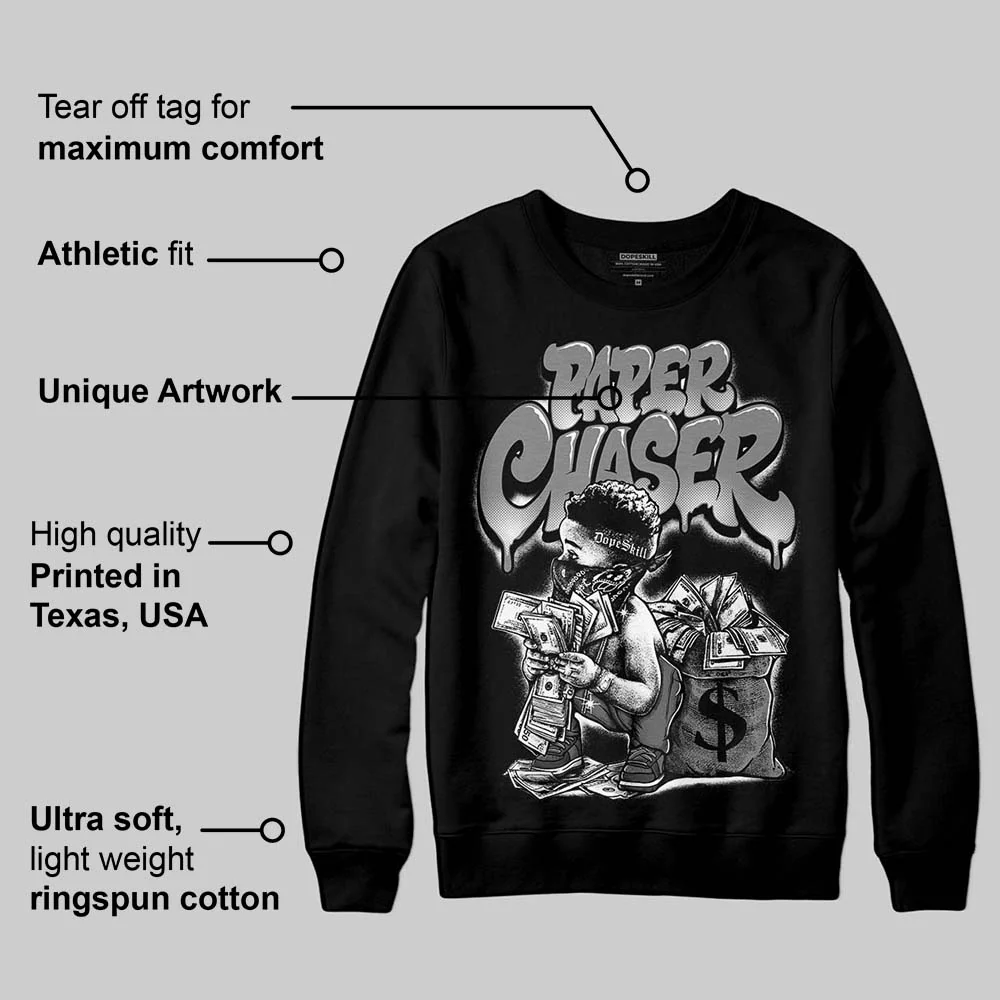 Black Cat 4s DopeSkill Sweatshirt Paper Chaser Boy Graphic - Image 3