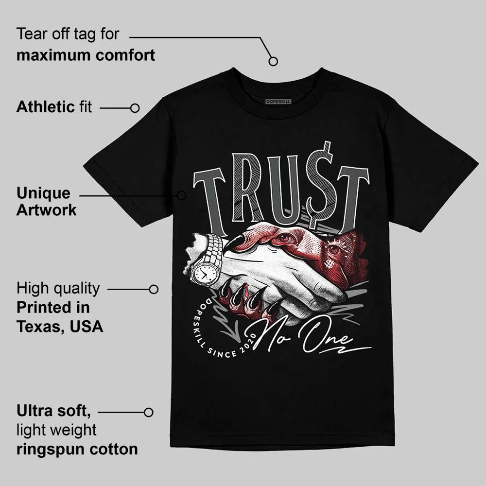 Black Cat 4s DopeSkill T-Shirt Trust No One Graphic - Image 3