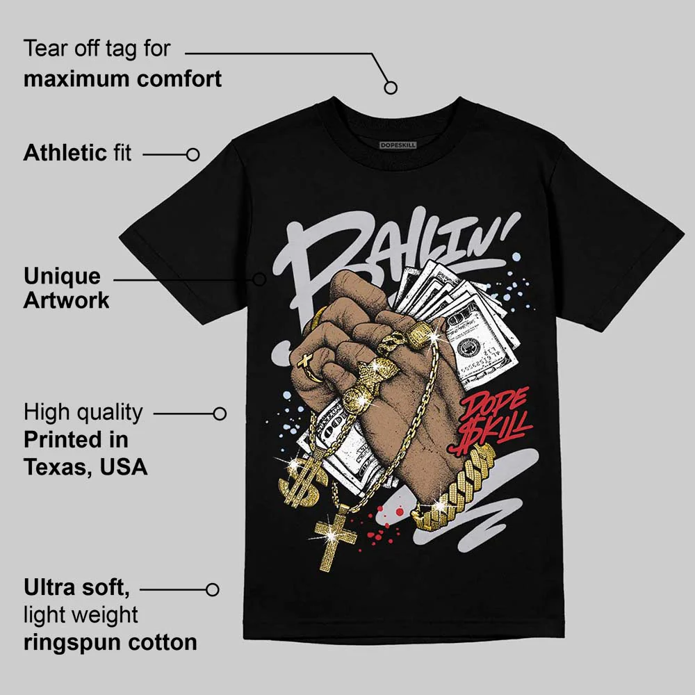 Black Metallic Reimagined 5s DopeSkill T-Shirt Always Ballin' Graphic - Image 3