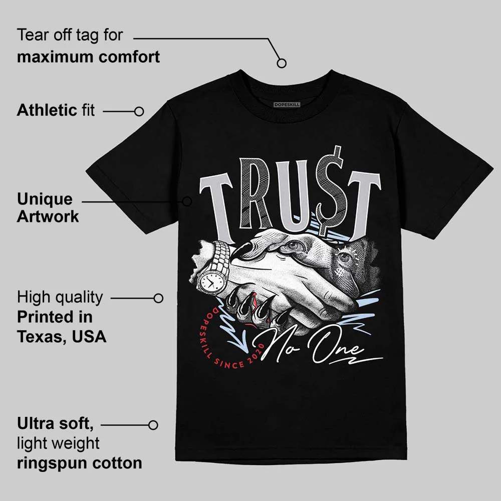 Black Metallic Reimagined 5s DopeSkill T-Shirt Trust No One Graphic - Image 3