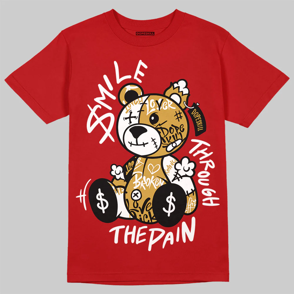 Black Toe Reimagined 1s DopeSkill T-Shirt Smile Through The Pain Graphic - Image 3
