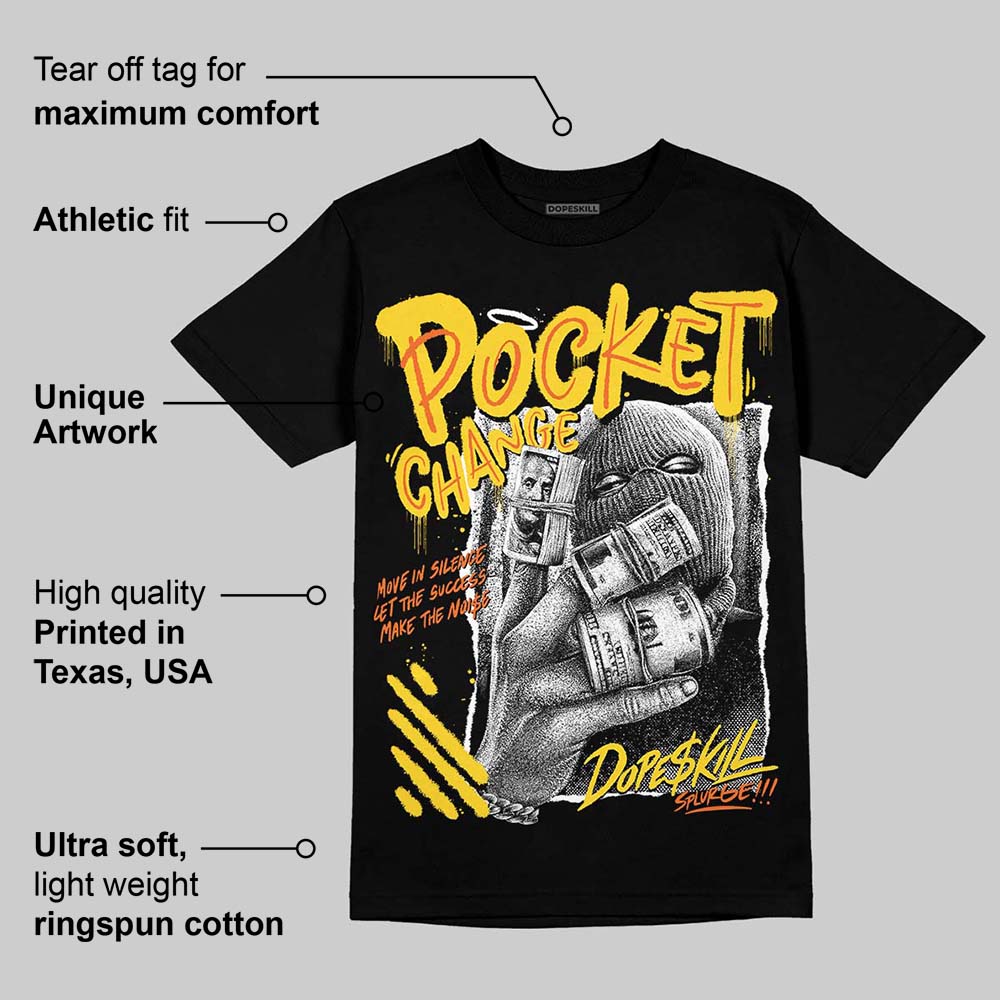 Black Tour Yellow AJ 4 Thunder DopeSkill T-Shirt Pocket Change Graphic - Image 4