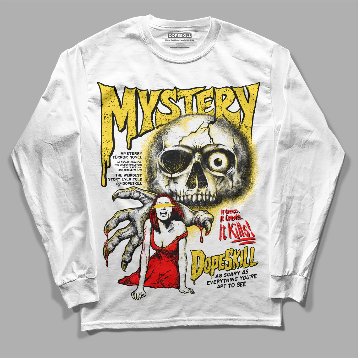 Black Tour Yellow AJ 4 Thunder DopeSkill Long Sleeve T-Shirt Mystery Ghostly Grasp Graphic - Image 2