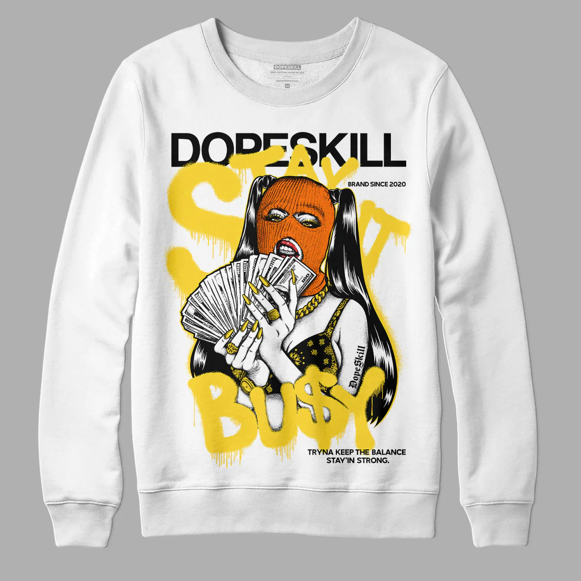 Black Tour Yellow AJ 4 Thunder DopeSkill Sweatshirt Stay It Busy Graphic - Image 2