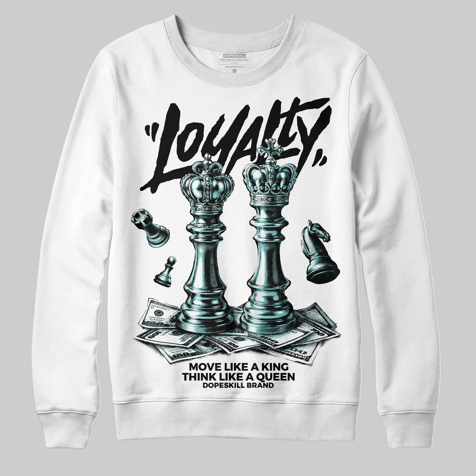 Black/White 'Loyalty' DopeSkill Graphic Sweatshirt - Image 2