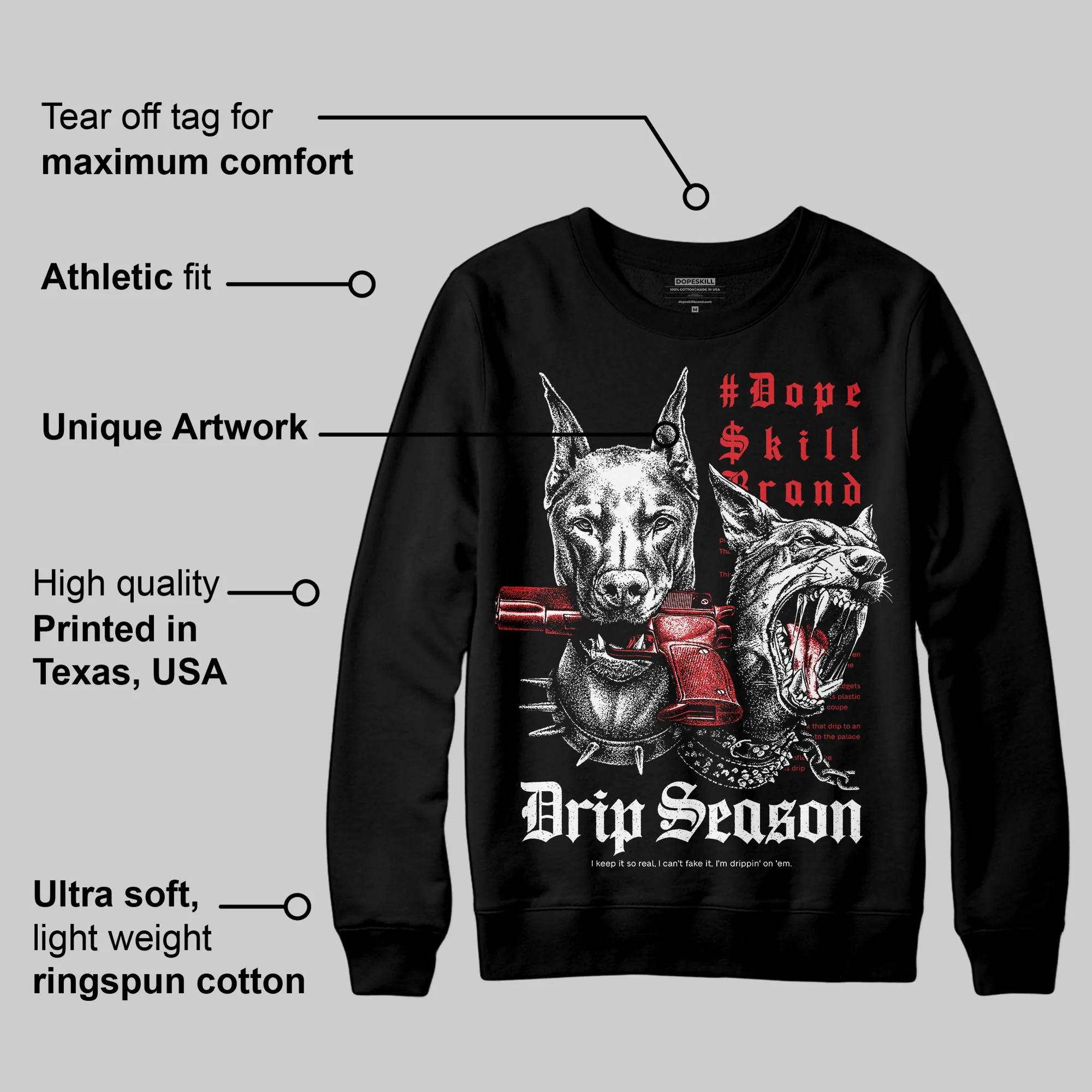 Black/White 'New Drip Season' DopeSkill Graphic Sweatshirt - Image 3