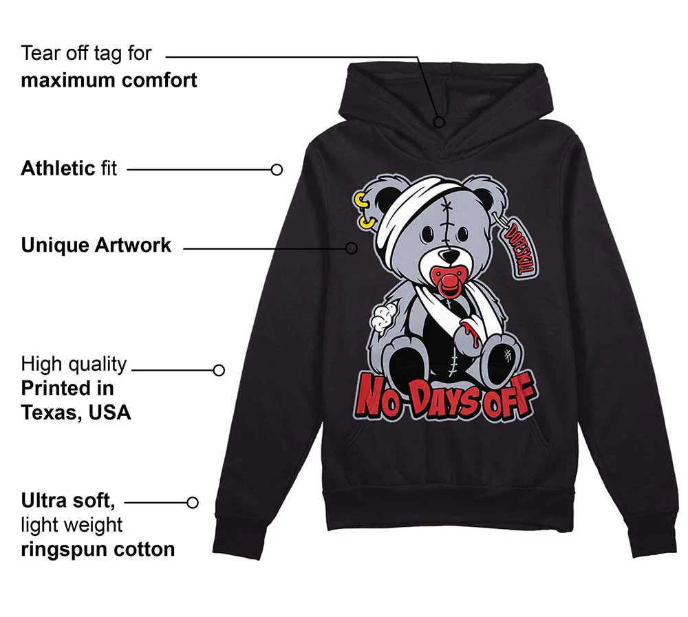 Bred Reimagined 4s DopeSkill Hoodie Sweatshirt Hurt Bear Graphic - Image 3