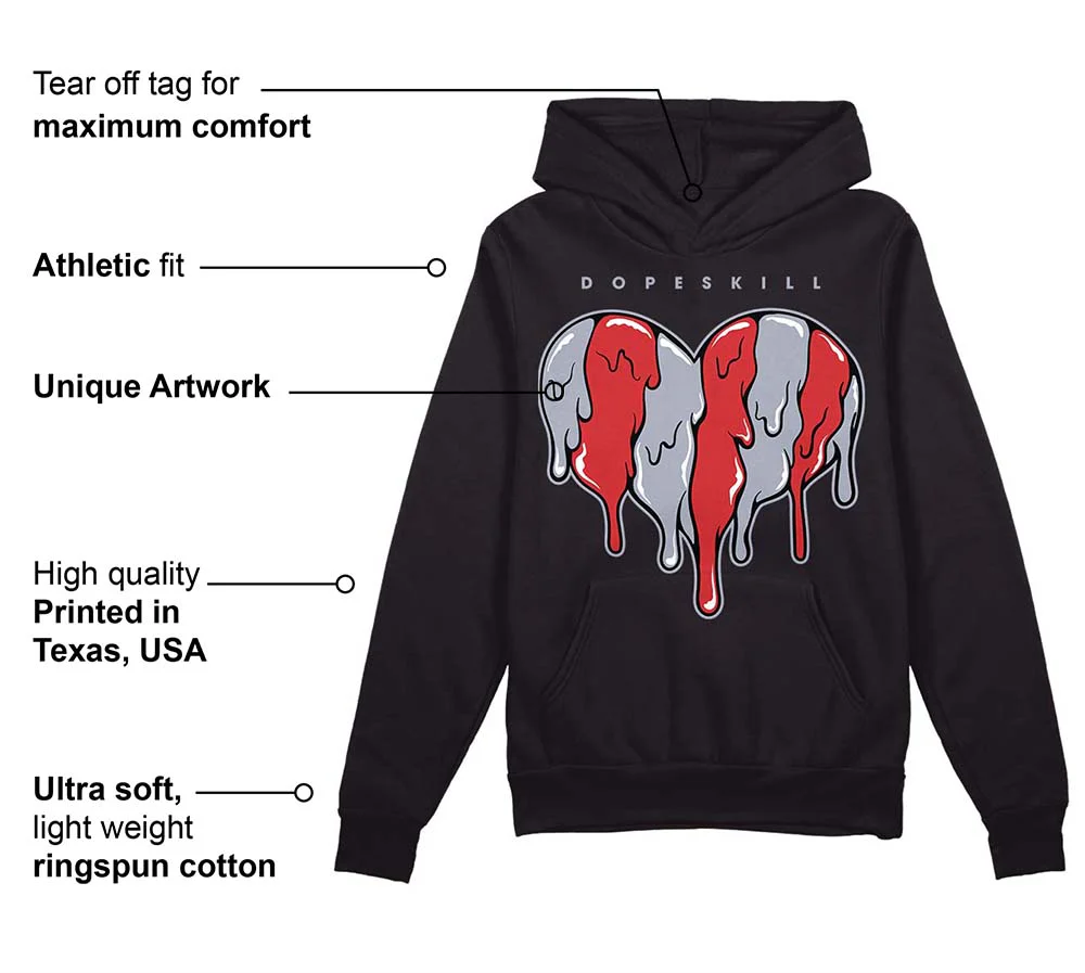 Bred Reimagined 4s DopeSkill Hoodie Sweatshirt Slime Drip Heart Graphic - Image 3