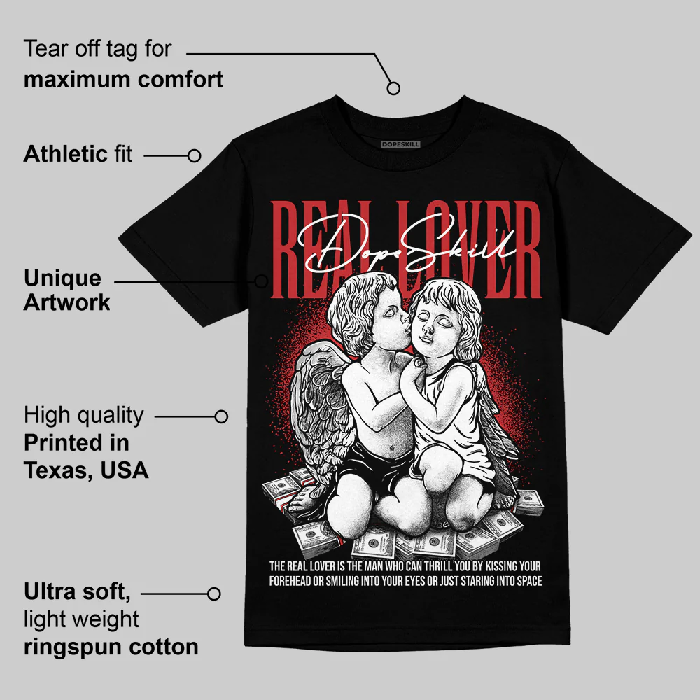 Bred Velvet 11s DopeSkill T-Shirt Real Lover Graphic - Image 3