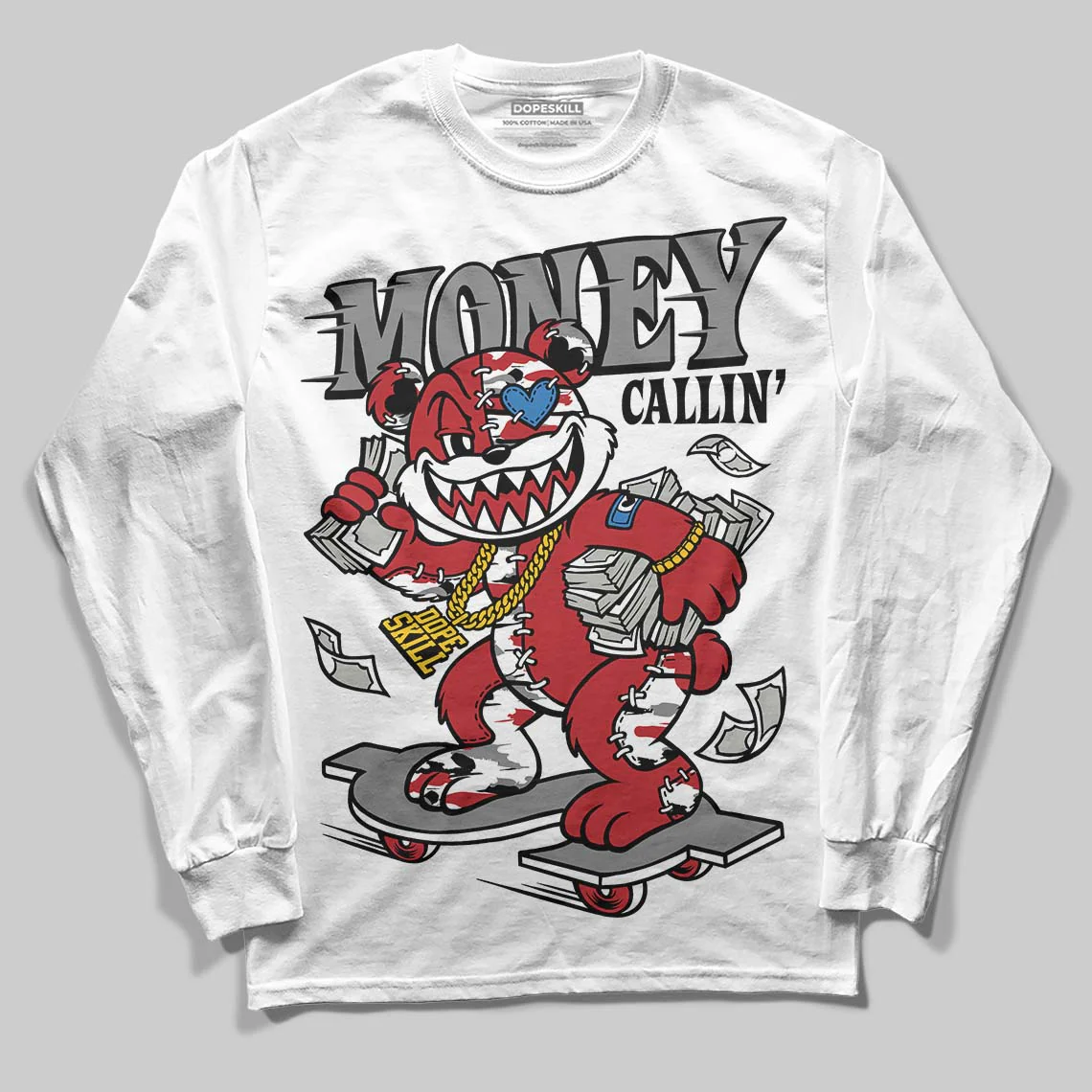 Bugs Bunny 8s DopeSkill Long Sleeve T-Shirt Money Callin' Graphic