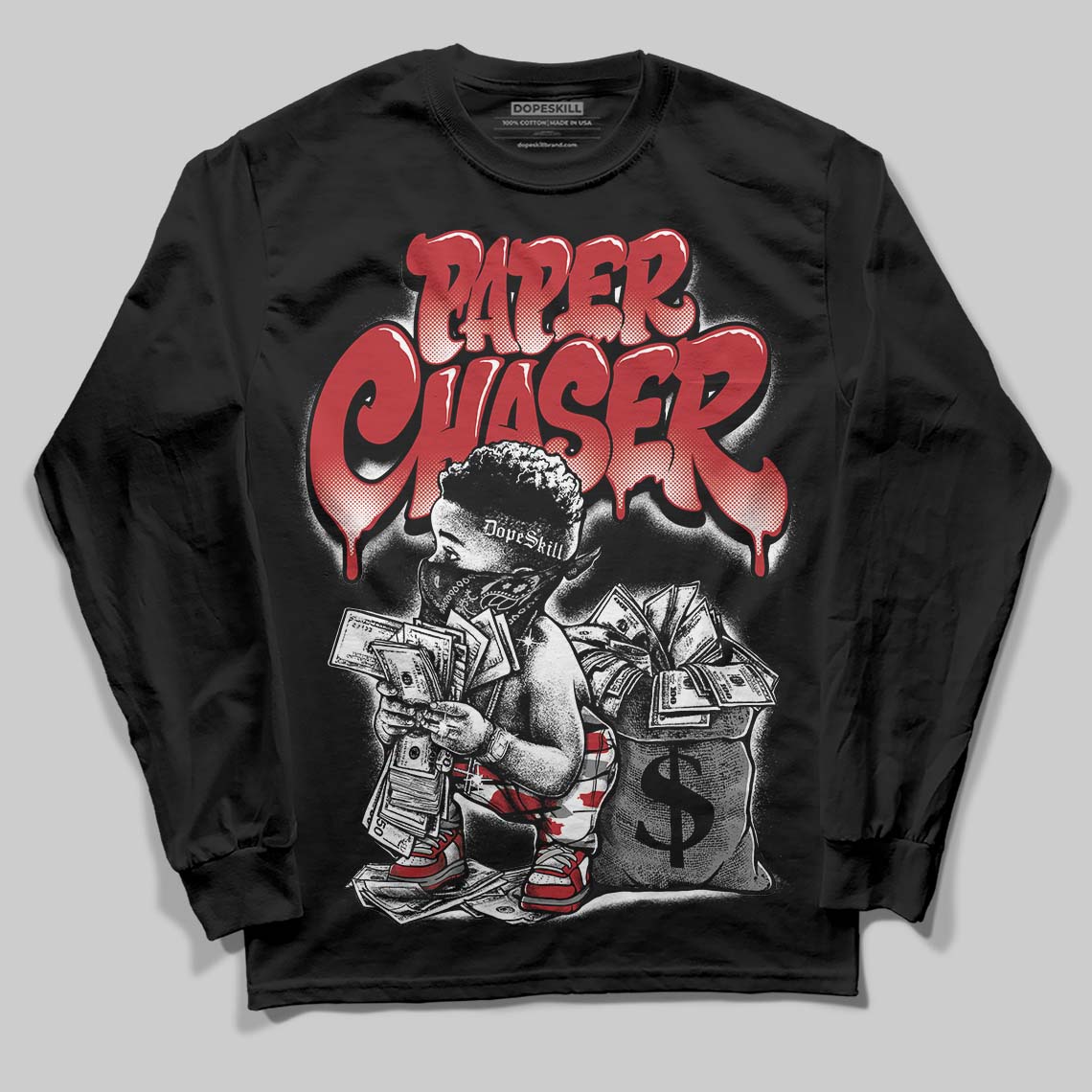 Bugs Bunny 8s DopeSkill Long Sleeve T-Shirt Paper Chaser Boy Graphic - Image 2