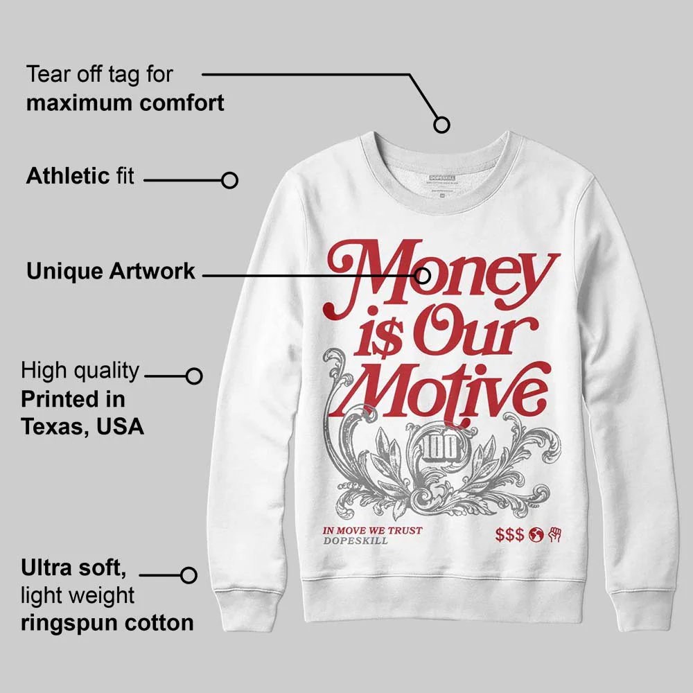 Bugs Bunny 8s DopeSkill Sweatshirt Money Is Our Motive Typo Graphic - Image 3