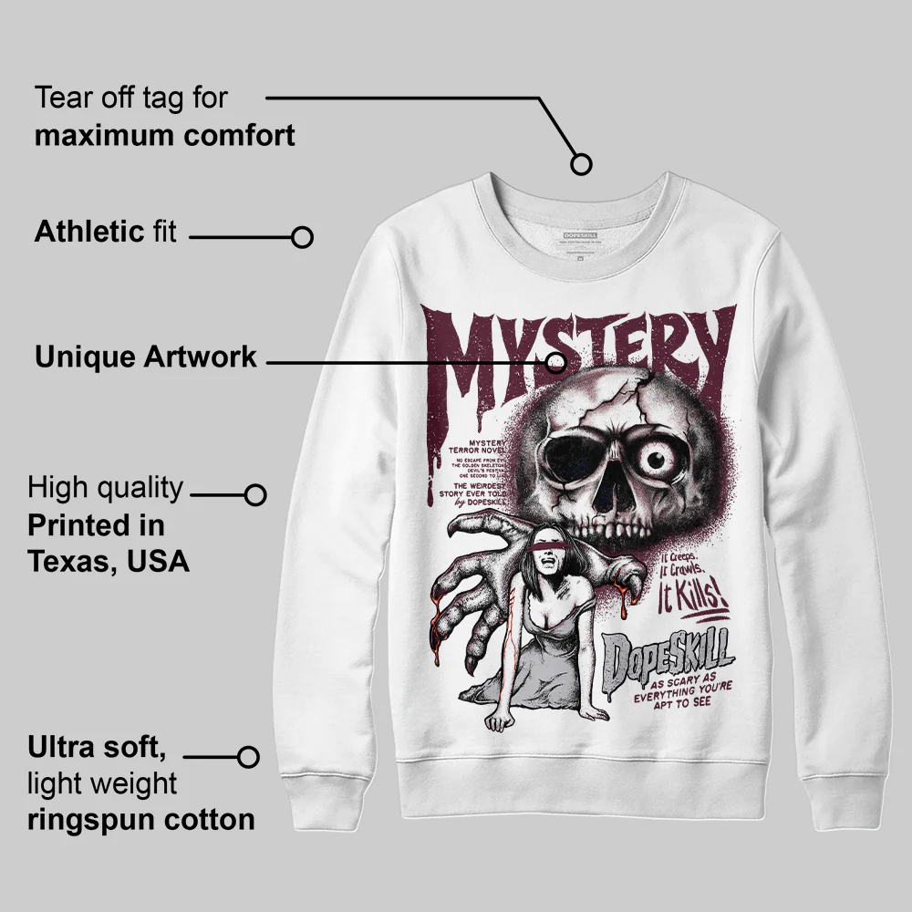Burgundy 5s DopeSkill Sweatshirt Mystery Ghostly Grasp Graphic - Image 3
