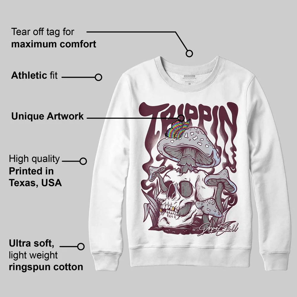 Burgundy 5s DopeSkill Sweatshirt Trippin Graphic - Image 3