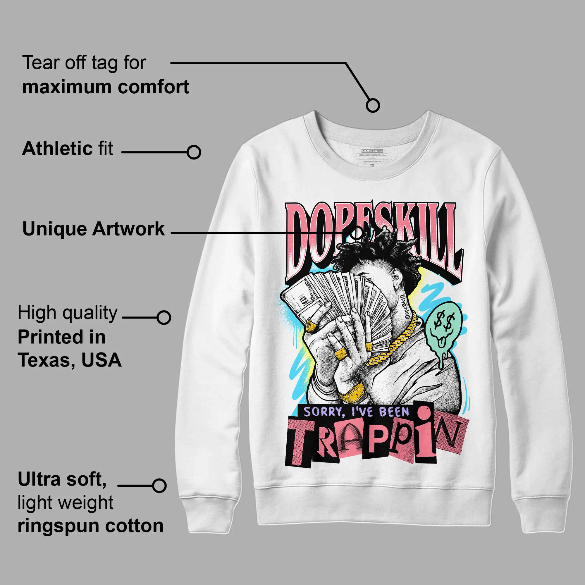Candy Easter Dunk Low DopeSkill Sweatshirt Sorry I've Been Trappin Graphic - Image 3