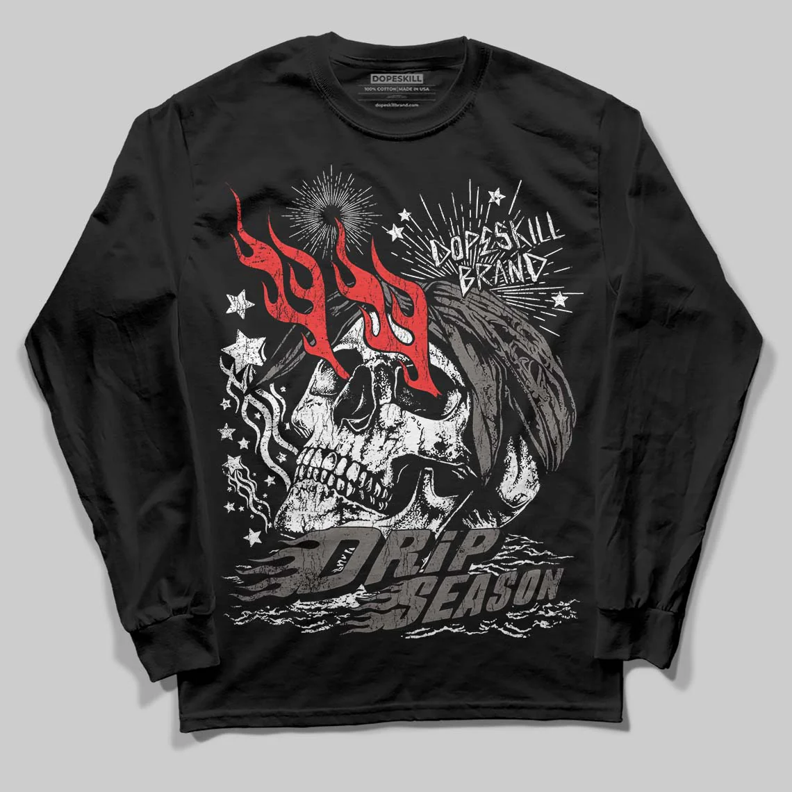 Cave Stone 4s DopeSkill Long Sleeve T-Shirt Drip Season Graphic - Image 2