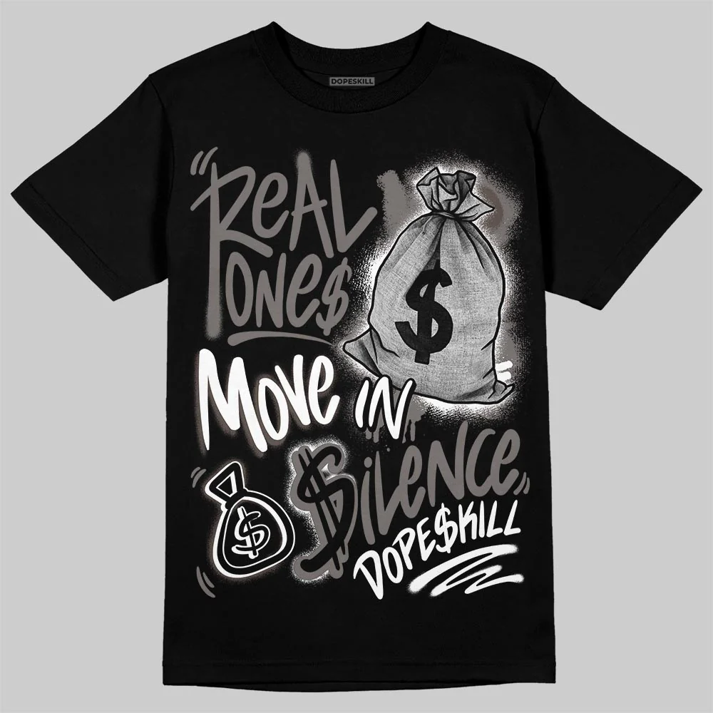 Cave Stone 4s DopeSkill T-Shirt Real Ones Move In Silence Graphic - Image 2