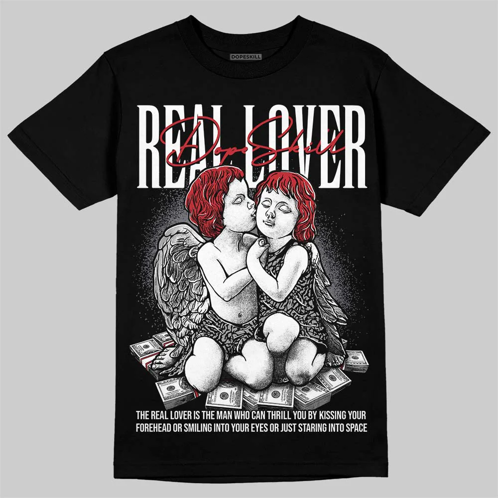 Cement Grey 3s DopeSkill T-Shirt Real Lover Graphic - Image 2