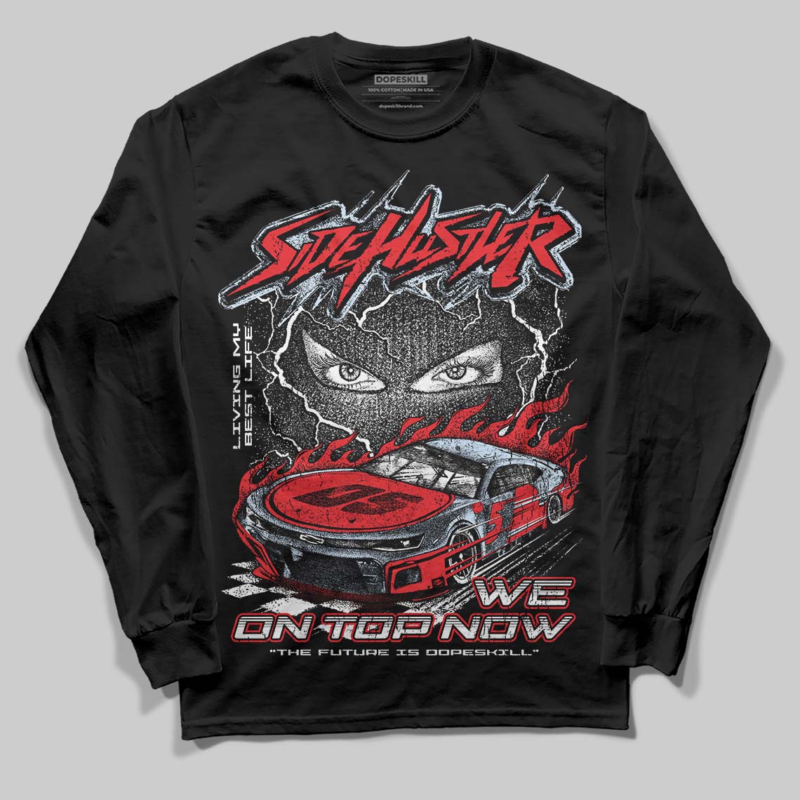 Cherry 11s DopeSkill Long Sleeve T-Shirt New Side Hustler Graphic - Image 2