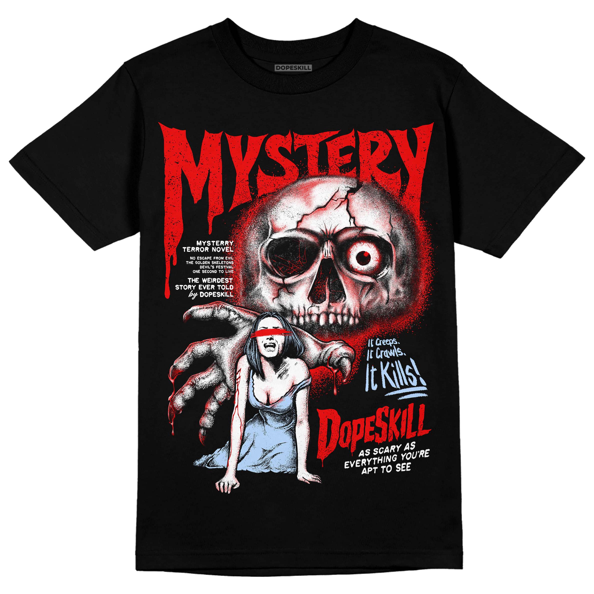 Cherry 11s DopeSkill T-Shirt Mystery Ghostly Grasp Graphic - Image 2