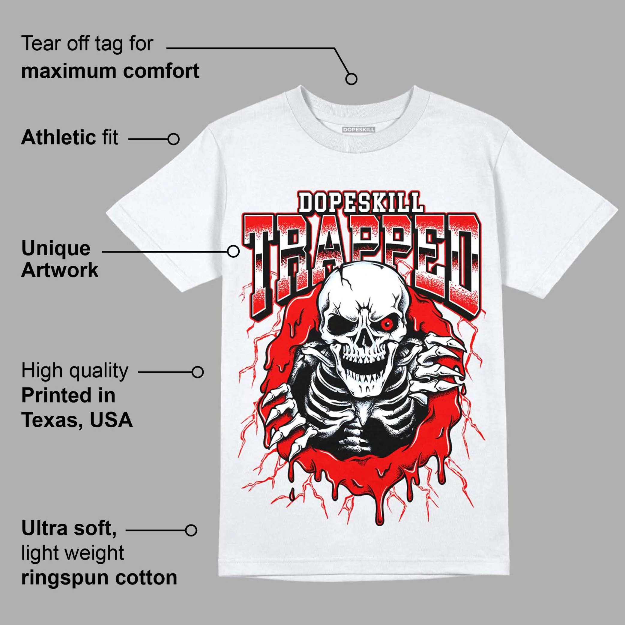 Cherry 11s DopeSkill T-Shirt Trapped Halloween Graphic - Image 3