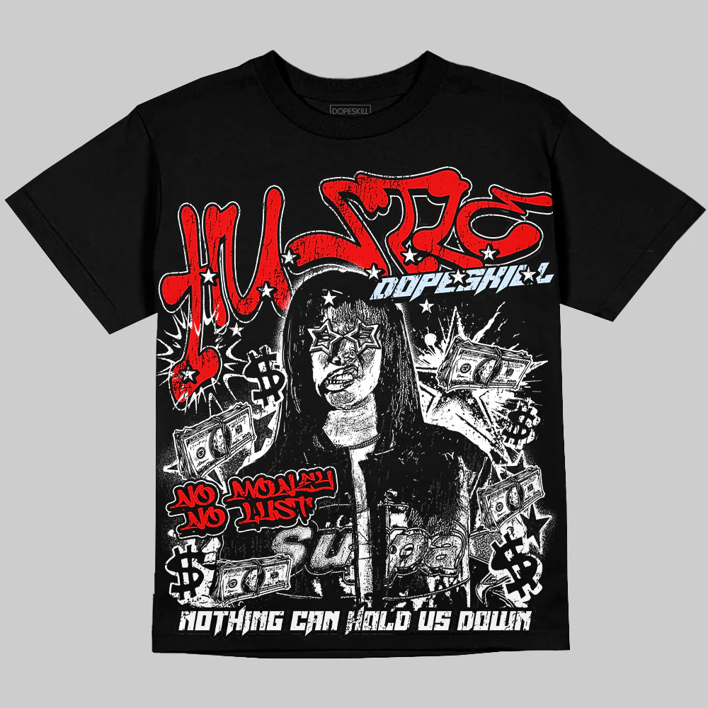 Cherry 11s Oversize Print 'No Money No Lust' DopeSkill Graphic T-shirt - Image 2