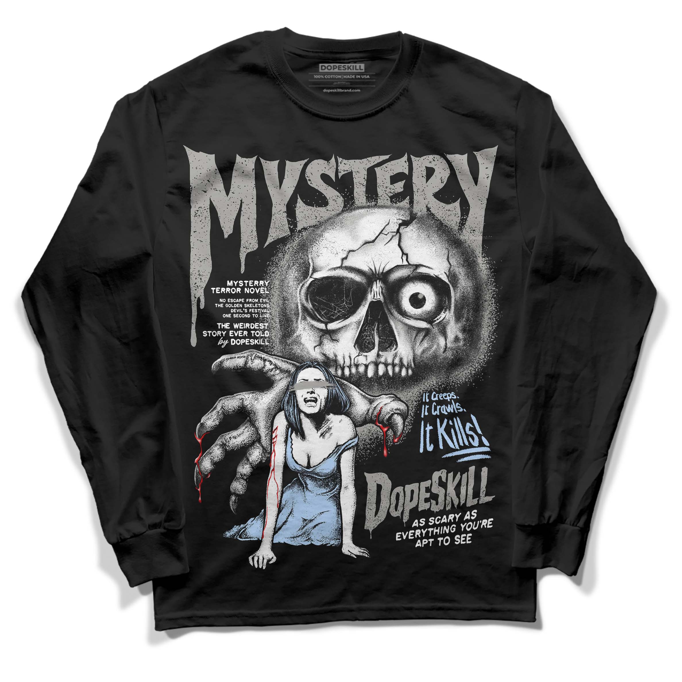 Cool Grey 11s DopeSkill Long Sleeve T-Shirt Mystery Ghostly Grasp Graphic - Image 2