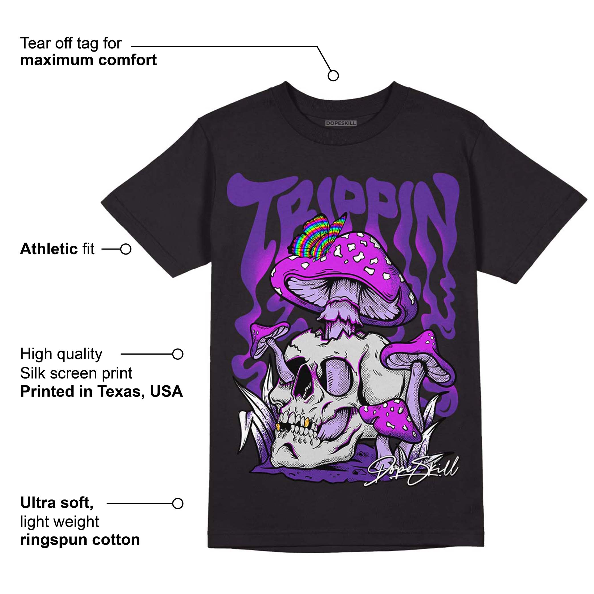 Court Purple 13s DopeSkill T-Shirt Trippin Graphic - Image 3