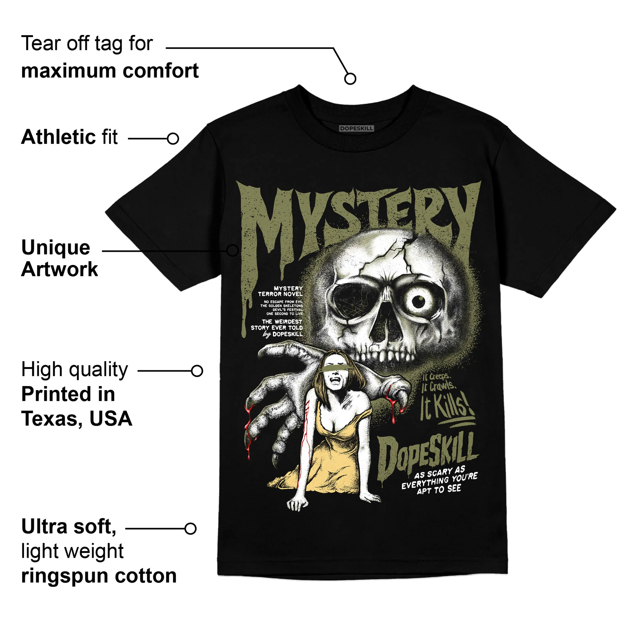Craft Olive 4s DopeSkill T-Shirt Mystery Ghostly Grasp Graphic - Image 3