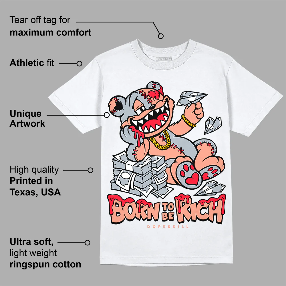 Crimson Bliss 5s DopeSkill T-Shirt Born To Be Rich Graphic - Image 3