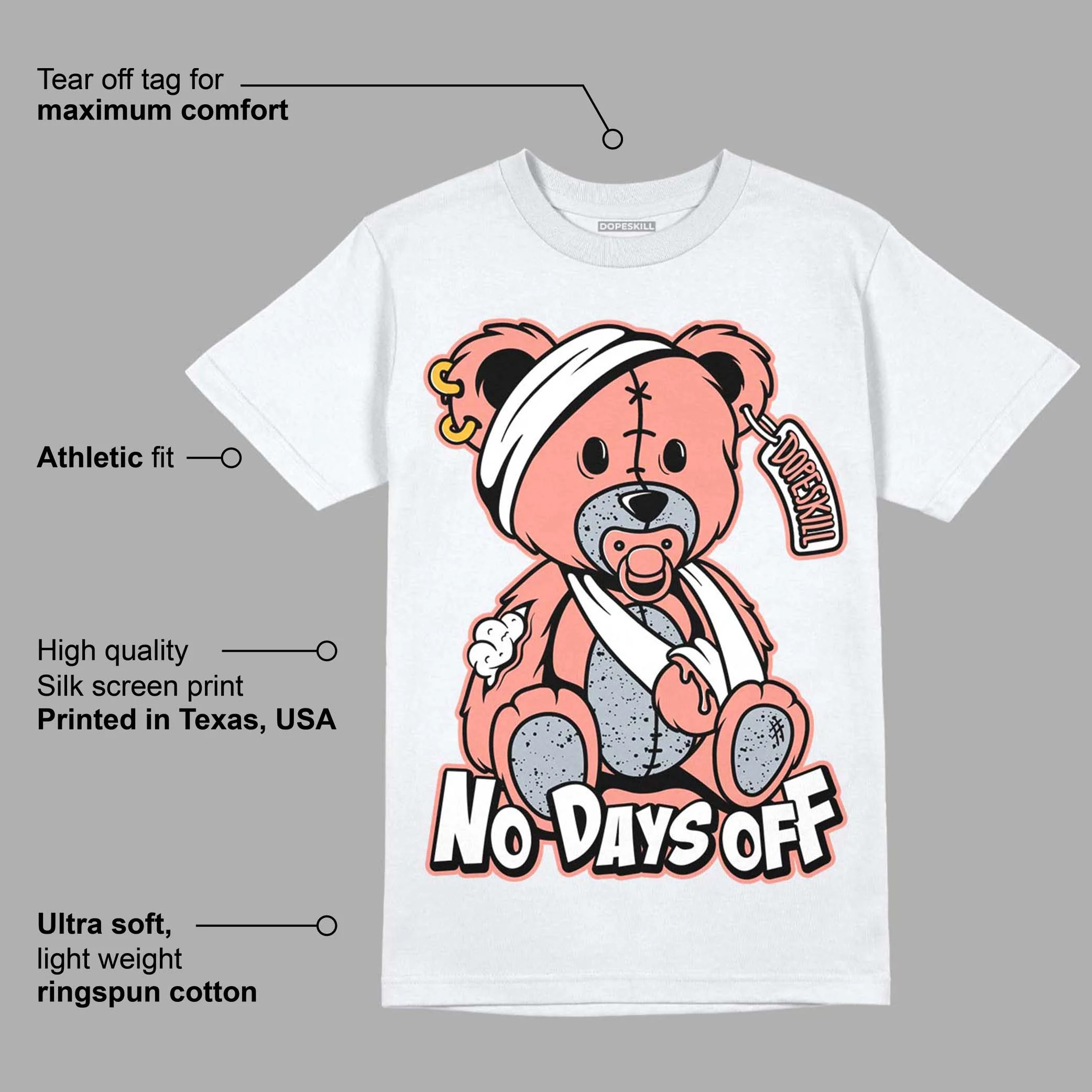 Crimson Bliss 5s DopeSkill T-Shirt Hurt Bear Graphic - Image 3
