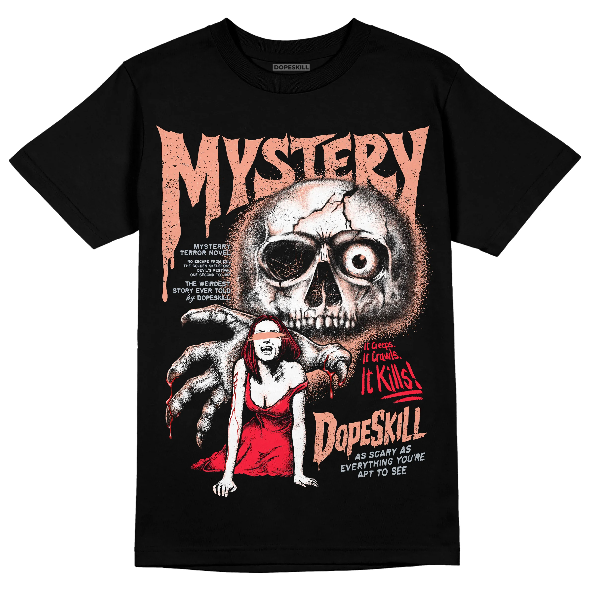 Crimson Bliss 5s DopeSkill T-Shirt Mystery Ghostly Grasp Graphic - Image 2