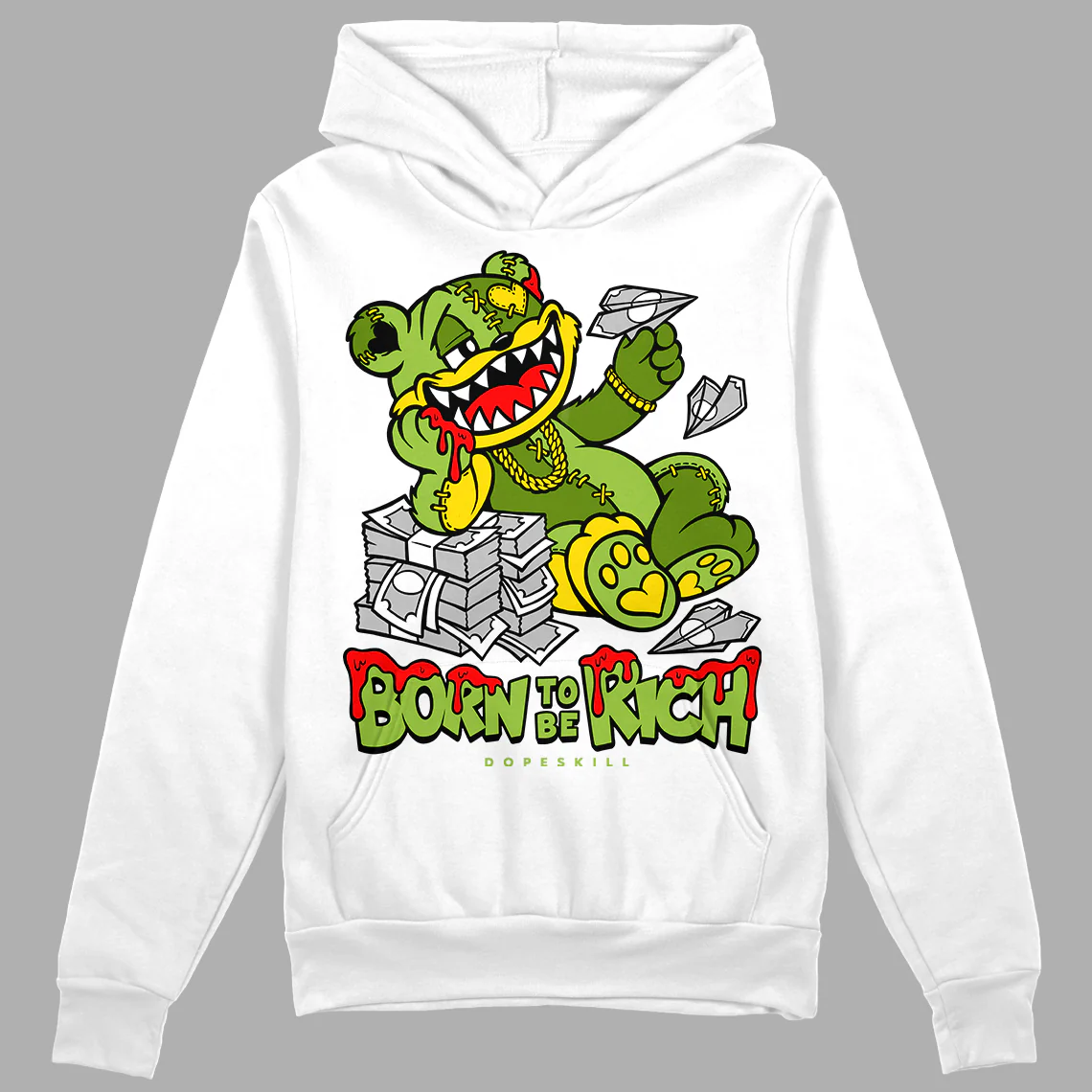 Dunk 'Chlorophyll' DopeSkill Hoodie Sweatshirt Born To Be Rich Graphic
