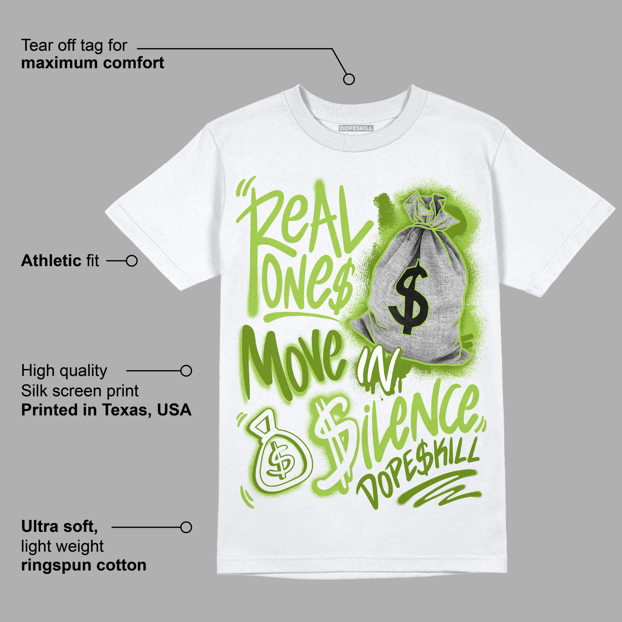 Dunk Low 'Chlorophyll' DopeSkill T-Shirt Real Ones Move In Silence Graphic - Image 3