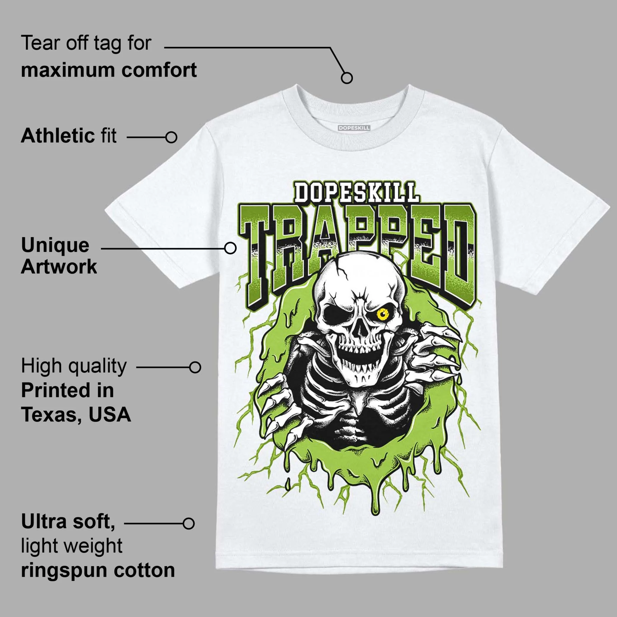 Dunk Low 'Chlorophyll' DopeSkill T-Shirt Trapped Halloween Graphic - Image 3