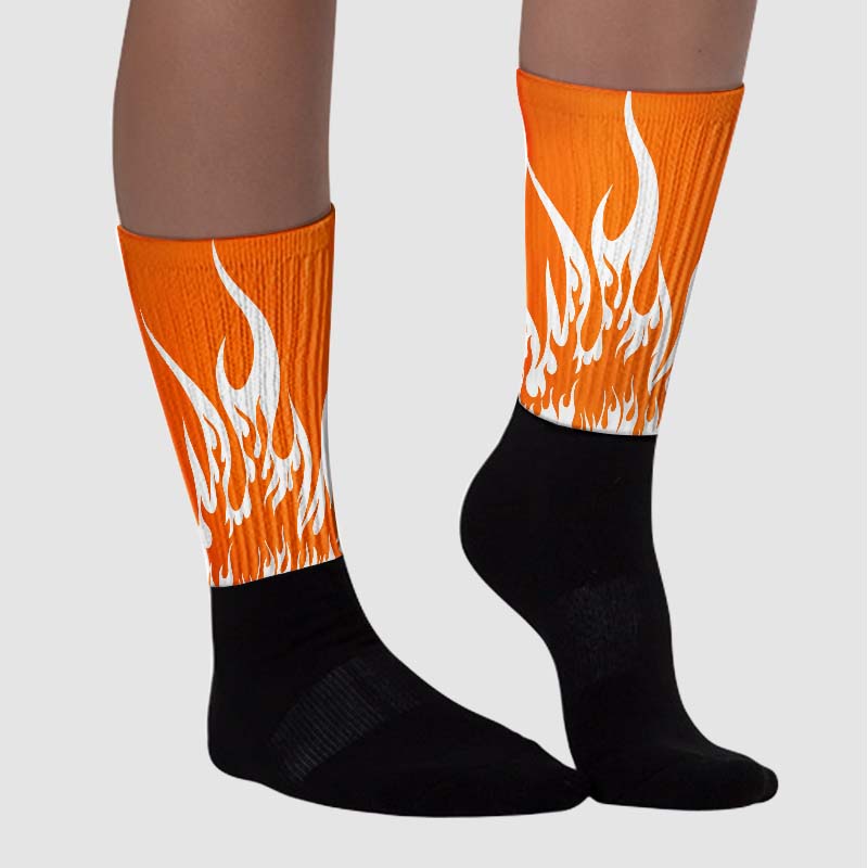Dunk Low Magma Orange DopeSkill Sublimated Socks FIRE Graphic - Image 3