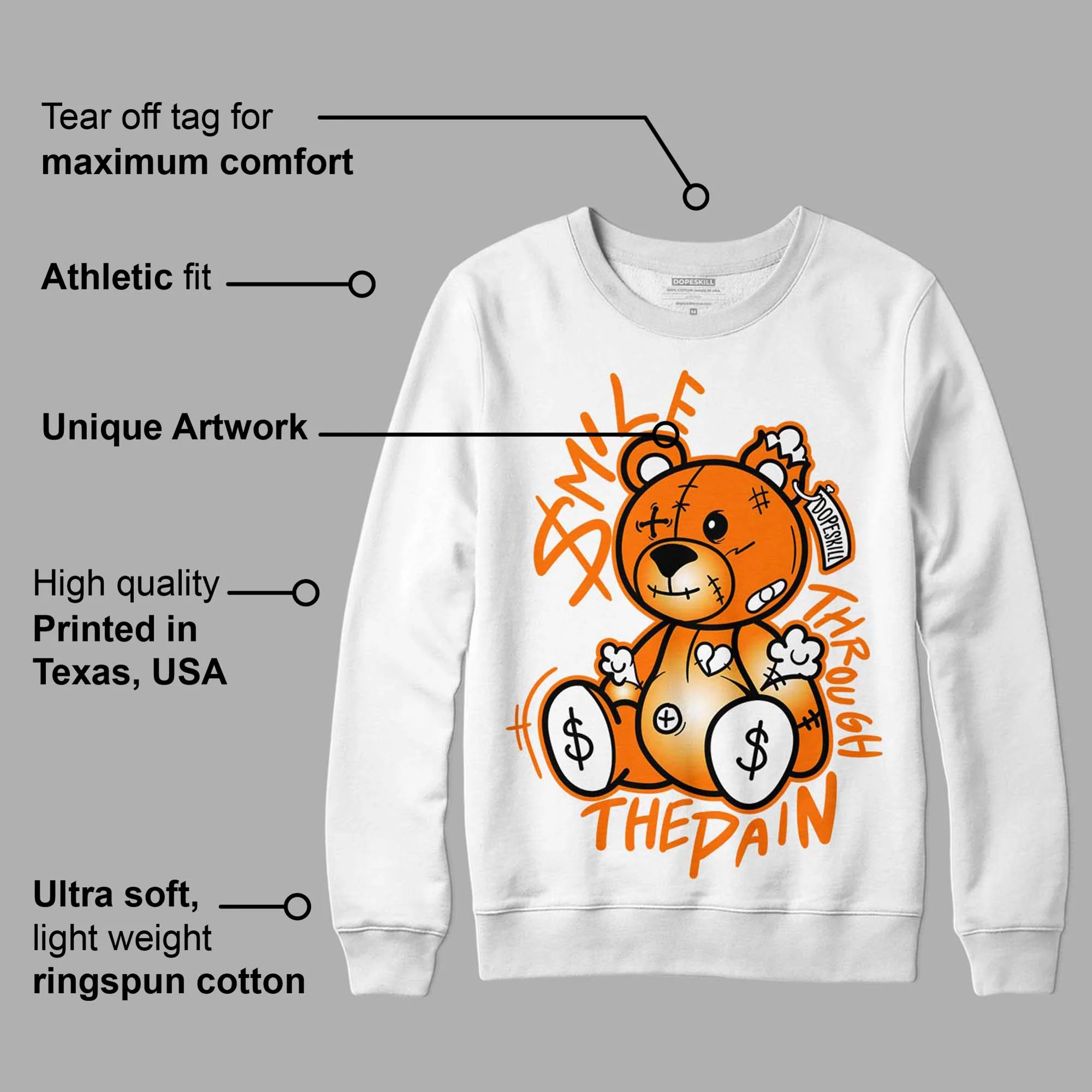 Dunk Low Magma Orange DopeSkill Sweatshirt BEAN Graphic - Image 3